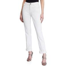 Rayon Jeans Jen 7 High Rise Ankle Straight Jeans - White