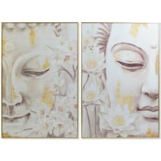 Gul Billeder Dkd Home Decor Buddha Orientalsk (80 x 4 x 120 cm) (2 enheder) Billede