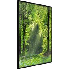 Artgeist med ramme Forest Path Guld 40x60 Plakat