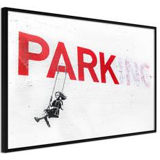 Artgeist med ramme Banksy: Park(ing) Guld 30x20 Plakat