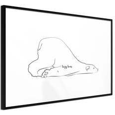 Artgeist med ramme Resting Polar Bear Guld 60x40 Plakat