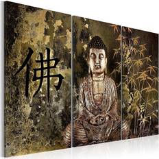 Gröna Tavlor Arkiio Buddha Statue Tavla 120x80cm