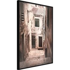 Artgeist med ramme Urban Alley Guld med passepartout 20x30 Billede