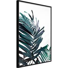 Artgeist med ramme Evergreen Palm Leaves Sort med passepartout 30x45 Billede