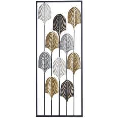 Metal Vægdekorationer Dkd Home Decor Sort Metal Multifarvet Moderne Blad af en plante (35 x 2 x 90 cm) Vægdekorationer