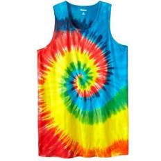 Tank Tops Men's Big & Tall Shrink-Less Lightweight Longer-Length Tank by KingSize in Rainbow Tie Dye (Size 6XL) Shirt