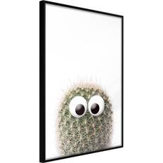 Artgeist Funny Cactus II Guld med passepartout Poster