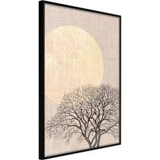 Artgeist med ramme Tree in the Morning Guld med passepartout 30x45 Plakat