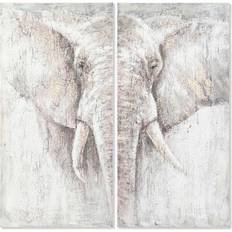 Dkd Home Decor Elephant Colonial Art encadré 120x120cm 2pcs