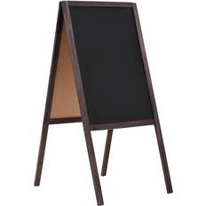 Vidrio Tablones de anuncios vidaXL Pizarra Pie De Doble Cara Madera De Cedro 40x60 cm - Negro Tablón de anuncios 40x60cm