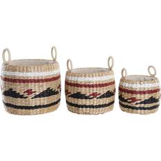 Rojo Cestas Dkd Home Decor Juego De Cestas Fibra Natural 30 x 30 x 25 cm Cesta 30cm