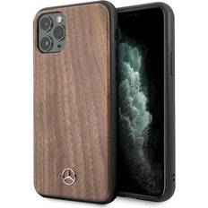 Mercedes MEHCN65VWOLB iPhone 11 Pro Max kietas dėklas, raudonas/rudas Wood Line Graikinis riešutas