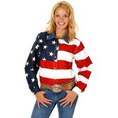 Red Shirts Roper American Flag Western Shirt Ladies