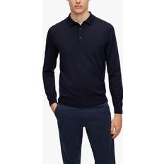 HUGO BOSS Polo sweater in virgin wool with embroidered logo