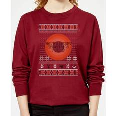 Looney Tunes Knit Women's Christmas Sweatshirt Burgundy Burgundy