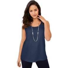 Jessica London Tank Tops Jessica London Plus Women's Horseshoe Neck Tank in (Size 14/16) Top Stretch Cotton