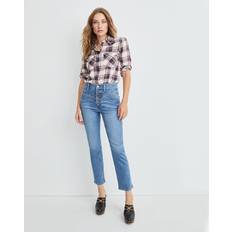 Veronica Beard Ryleigh Seamed Straight Ankle Jeans DURANGO
