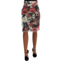 Dolce & Gabbana Brown Skirts Dolce & Gabbana Womens Floral Patterned Pencil Straight Skirt