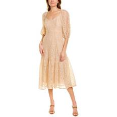 Taylor Sweetheart Neckline Puff Sleeve Lace Dress