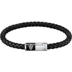 Maserati Jewels Recycled Leather And Stainless Steel Bracelet JM222AVE09 For Men