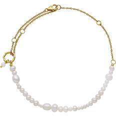 Gullbelagt Ankelkjeder Maanesten Penelope Anklet - Gold/Pearls