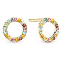 Citriner Øreringe Christina World Goals Ear Studs - Gold/Multicolour