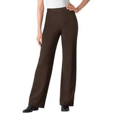 Woman Within Pants Woman Within Plus Women's Wide Leg Ponte Knit Pant in Chocolate (Size WP)