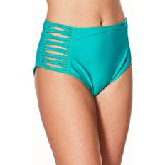 Turquoise - Women Bikini Bottoms Island Soul High-Waist Cut-Out Bottoms for Ladies