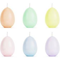 6 st Stearinljus PartyDeco Colored Egg Stearinljus 7cm 6st