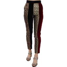 Dolce & Gabbana Elegant Högmidjade Silkesbyxor Svart