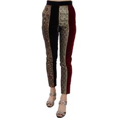 Dolce & Gabbana Multicolor Jacquard Cropped Tapered Women's Pants