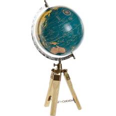 Globe 50cm Dkd Home Decor Blå Metal Brun PVC Mangotræ (22 x 20 x 50 cm) Dekorationsfigur 50cm