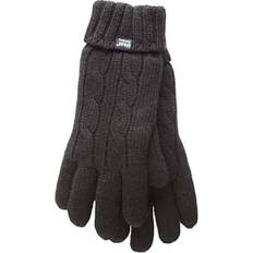 Beige - Woman Gloves & Mittens Heat Holders Ladies Cable Knit Gloves