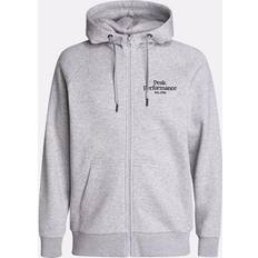 Peak Performance Pullover Peak Performance Original Zip Hood Med Grey Melange - Black