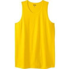 Men - Yellow Tank Tops Men's Big & Tall Shrink-Less Lightweight Tank by KingSize in Cyber (Size 4XL) Shirt