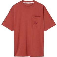 Calvin Klein Mies T-paidat Calvin Klein Shrunken Badge Pocket Tee - Musta