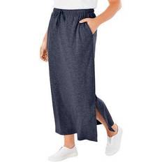 Woman Within Skirts Woman Within Plus Women's Sport Knit Side-Slit Skirt in (Size 30/32)