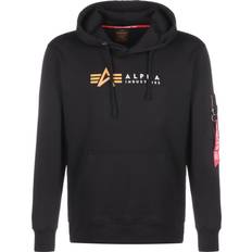 Alpha Industries Overdele Alpha Industries Label Hoodie - Sort