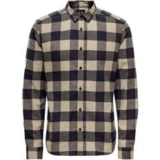 Only & Sons Camicia 'Gudmund' Navy/Marrone Chiaro