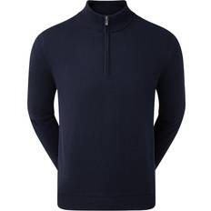 FootJoy Mens Wool Blend 1/2 Zip Lined Golf Pullover - Navy
