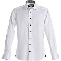 J.H&F Skjorte HVID/SORT L/Æ
