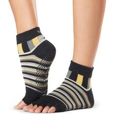 ToeSox Womens/ladies King Half Toe Socks (black/yellow/grey)