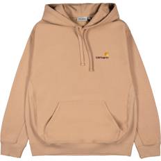 Sølv - Unisex Overdele Carhartt American Script Hættetrøje, Dusty Brown