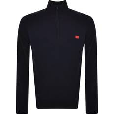 HUGO BOSS Azul Tops HUGO BOSS San Quintus Half Zip Knit Jumper - Navy