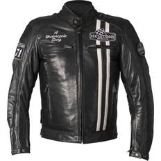 Jaune Vestes Helstons Blouson Cuir Moto Rag - Blanc-Bleu