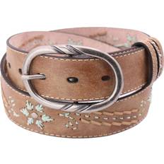 Turquoise Belts Natural Reflections Natural Reflections Floral Leather Belt for Ladies Tan