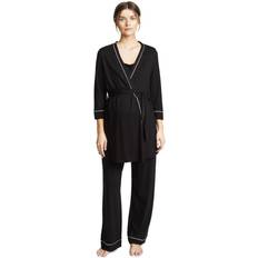 Paars Pyjama's Cosabella Bella 3 Piece Pajama Set - Black/Ivory