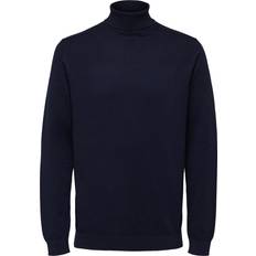 Selected Pull Col Roulé Homme - Bleu Marine