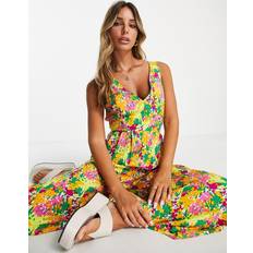 Y.A.S v-neck jumpsuit in retro floral-Multi