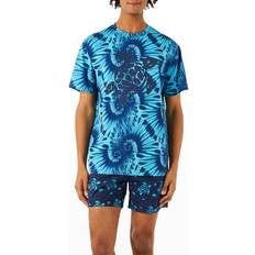 Mens tie dye shirts Vilebrequin Men's Tie-Dye Turtles T-Shirt AZURE